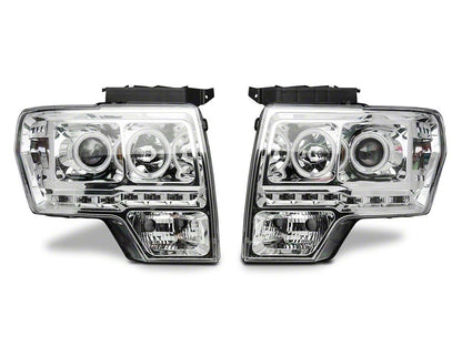 Raxiom G2 CCFL Halo Projector Headlights; Chrome Housing; Clear Lens (09-14 F-150 w/ Factory Halogen Headlights)