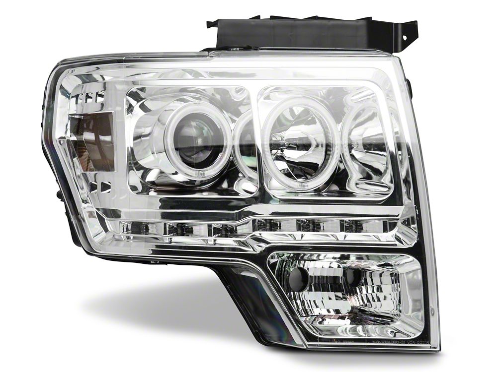 Raxiom G2 CCFL Halo Projector Headlights; Chrome Housing; Clear Lens (09-14 F-150 w/ Factory Halogen Headlights)