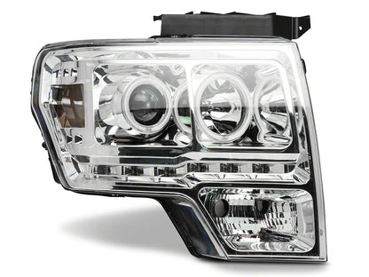 Raxiom G2 CCFL Halo Projector Headlights; Chrome Housing; Clear Lens (09-14 F-150 w/ Factory Halogen Headlights)