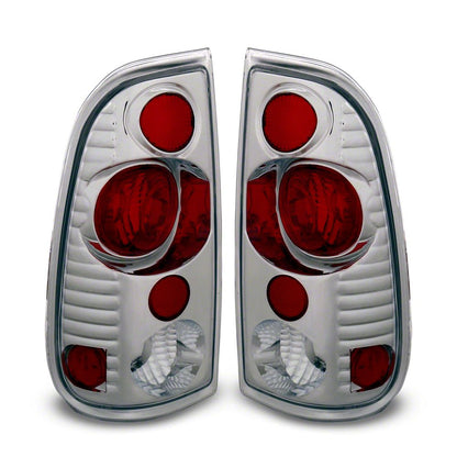 Raxiom Axial Series Version 2 Tail Lights; Chrome Housing; Red/Clear Lens (97-03 F-150 Styleside)