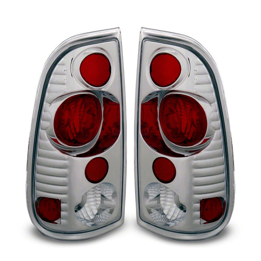 Raxiom Axial Series Version 2 Tail Lights; Chrome Housing; Red/Clear Lens (97-03 F-150 Styleside)