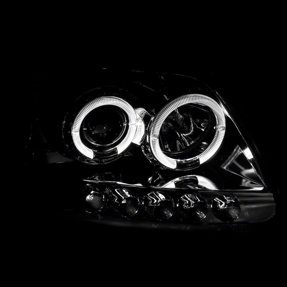 Raxiom LED Halo Projector Headlights; Chrome Housing; Clear Lens (97-03 F-150)