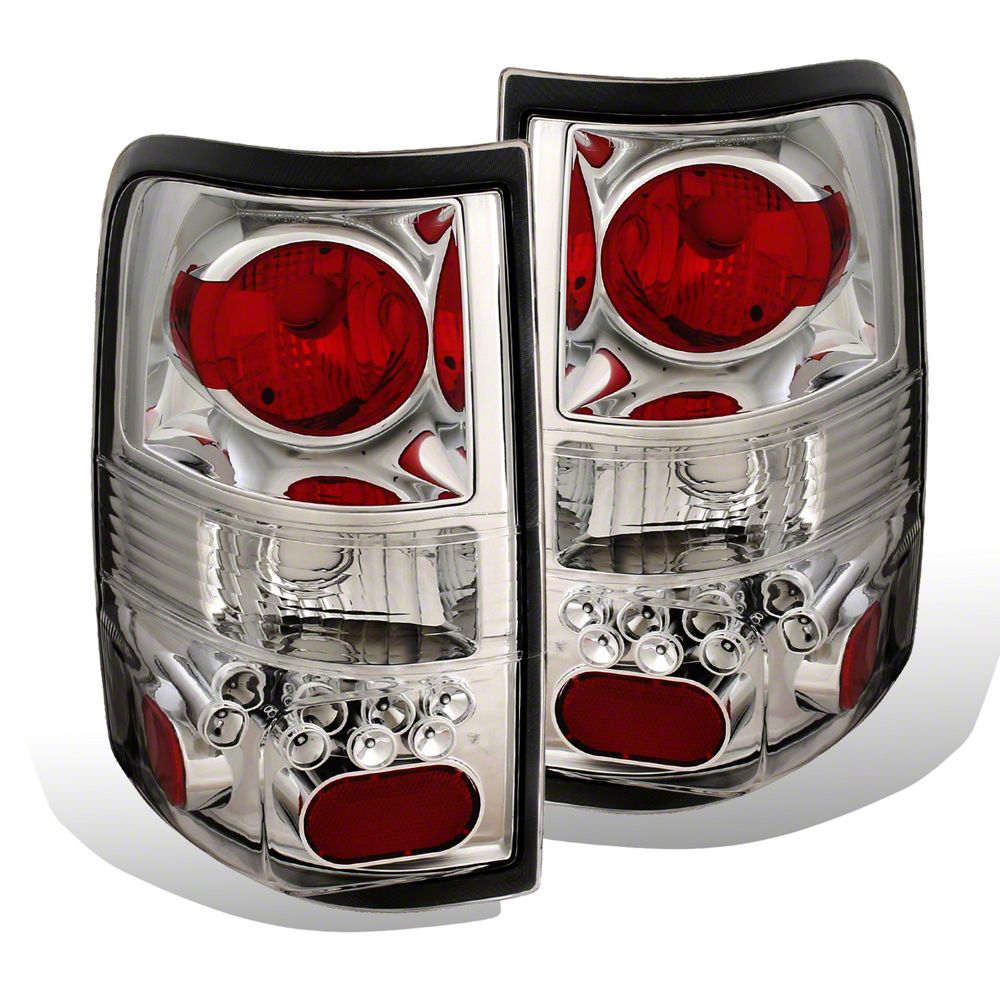 Raxiom Axial Series Euro Style Tail Lights; Chrome Housing; Clear Lens (04-08 F-150 Styleside)