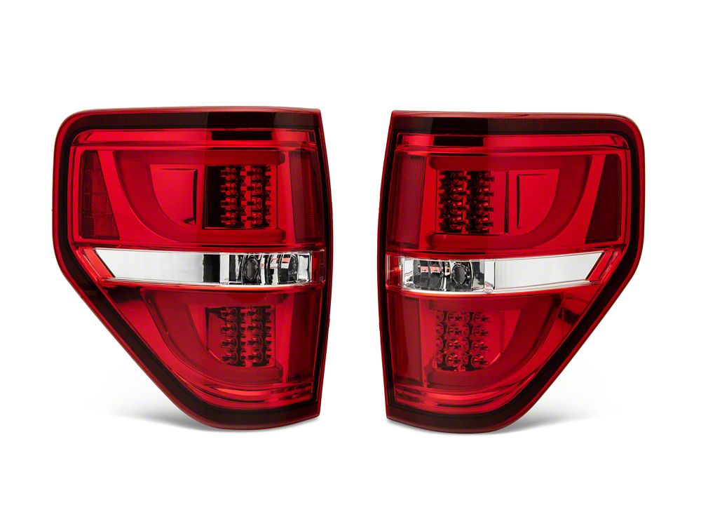 Raxiom G2 LED Tail Lights; Chrome Housing; Red/Clear Lens (09-14 F-150 Styleside)