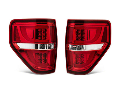 Raxiom G2 LED Tail Lights; Chrome Housing; Red/Clear Lens (09-14 F-150 Styleside)