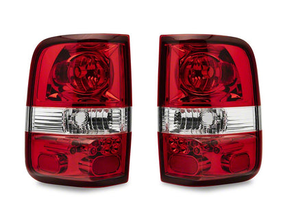 Raxiom OEM Style Tail Lights; Chrome Housing; Red Lens (04-08 F-150 Styleside)