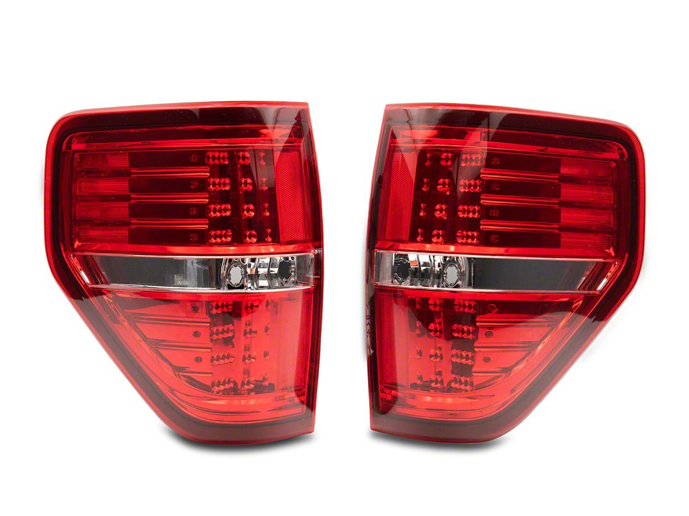 Raxiom LED Tail Lights; Chrome Housing; Red/Clear Lens (09-14 F-150 Styleside)