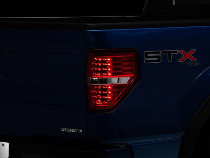 Raxiom LED Tail Lights; Chrome Housing; Red/Clear Lens (09-14 F-150 Styleside)