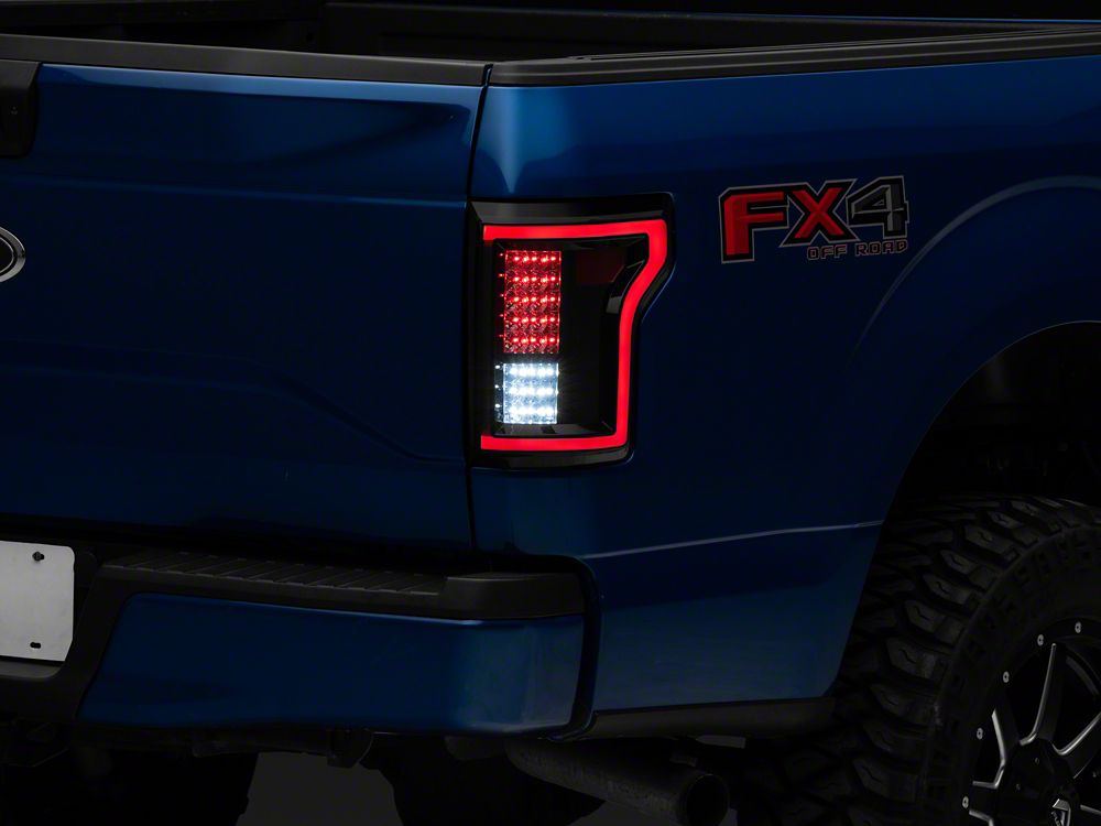 Raxiom LED Tail Lights; Black Housing; Smoked Lens (15-17 F-150 w/ Factory Halogen Non-BLIS Tail Lights)