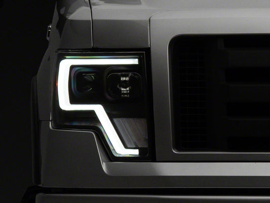 Raxiom G4 Projector Headlights; Black Housing; Clear Lens (09-14 F-150 w/ Factory Halogen Headlights)