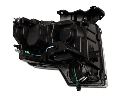 Raxiom G4 Projector Headlights; Black Housing; Clear Lens (09-14 F-150 w/ Factory Halogen Headlights)