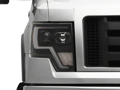 Raxiom G4 Projector Headlights; Black Housing; Clear Lens (09-14 F-150 w/ Factory Halogen Headlights)