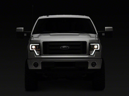Raxiom G4 Projector Headlights; Black Housing; Clear Lens (09-14 F-150 w/ Factory Halogen Headlights)