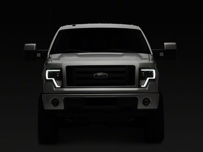 Raxiom G4 Projector Headlights; Black Housing; Clear Lens (09-14 F-150 w/ Factory Halogen Headlights)