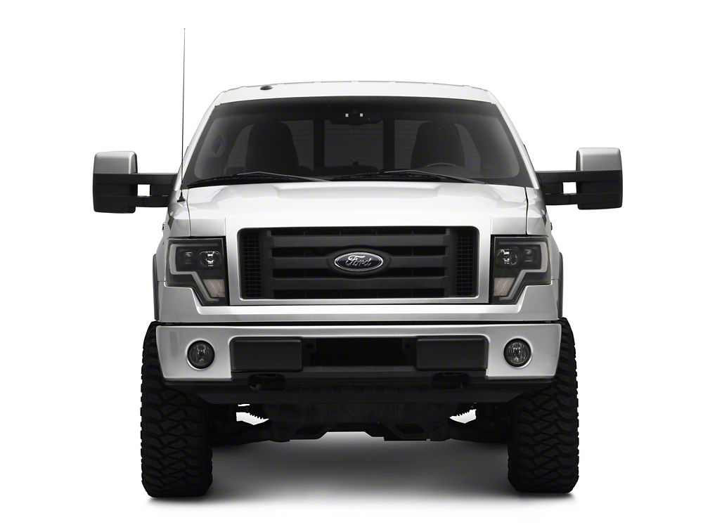 Raxiom G4 Projector Headlights; Black Housing; Clear Lens (09-14 F-150 w/ Factory Halogen Headlights)
