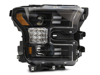 Raxiom LED Projector Headlights with Sequential Turn Signals; Black Housing; Clear Lens (15-17 F-150 w/ Factory Halogen Headlights)