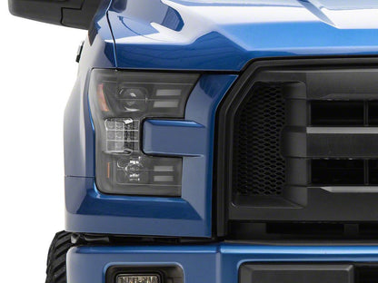 Raxiom LED Projector Headlights with Sequential Turn Signals; Black Housing; Clear Lens (15-17 F-150 w/ Factory Halogen Headlights)