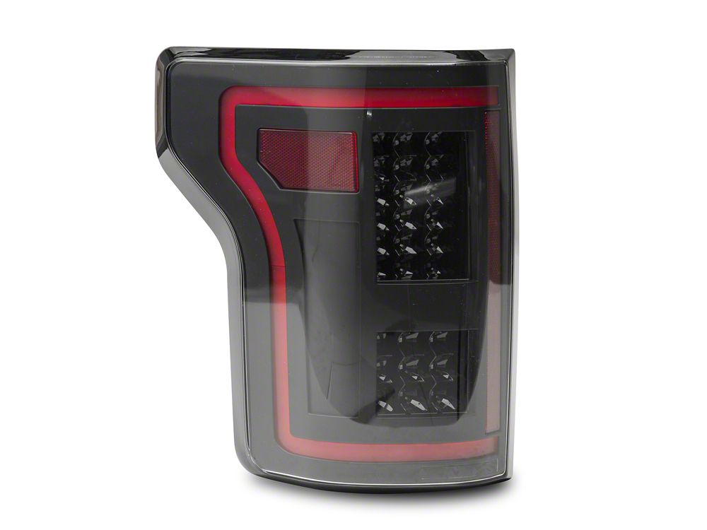 Raxiom LED Tail Lights with Sequential Turn Signals; Black Housing; Clear Lens (15-17 F-150 w/ Factory Halogen Non-BLIS Tail Lights)