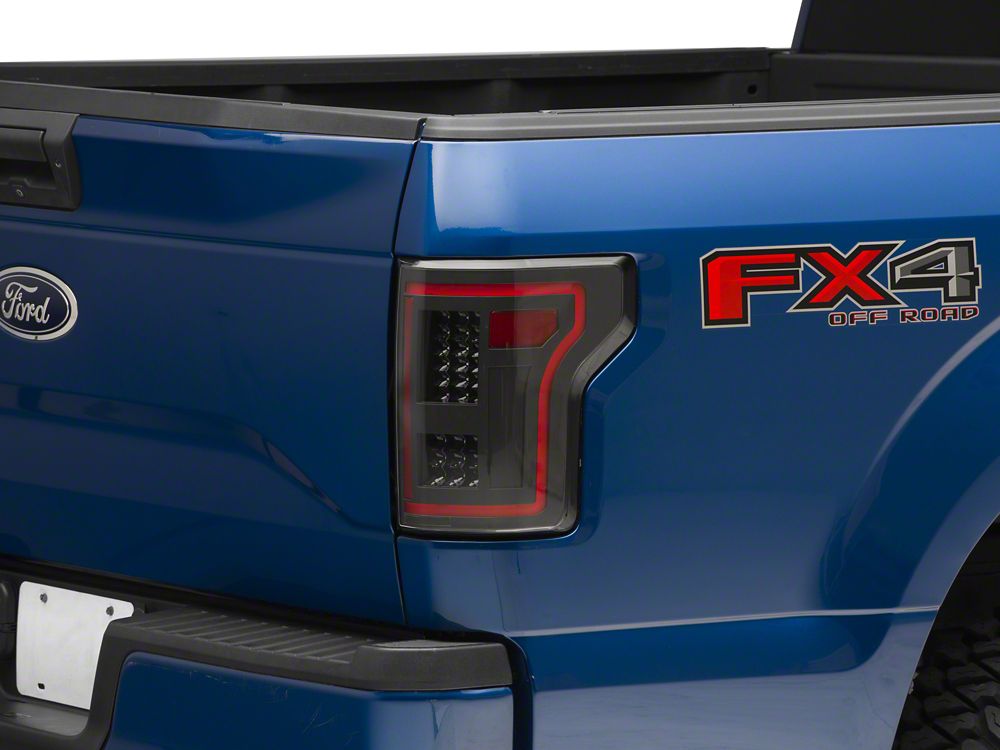 Raxiom LED Tail Lights with Sequential Turn Signals; Black Housing; Clear Lens (15-17 F-150 w/ Factory Halogen Non-BLIS Tail Lights)