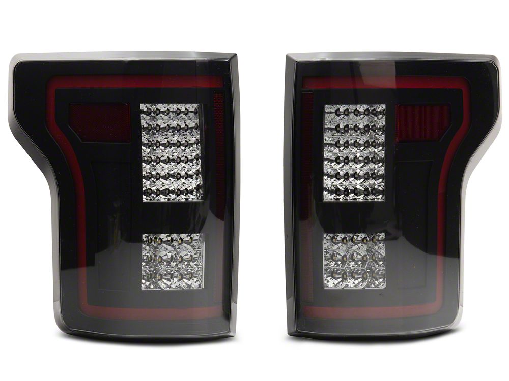 Raxiom LED Tail Lights with Sequential Turn Signals; Black Housing; Smoked Lens (15-17 F-150 w/ Factory Halogen Non-BLIS Tail Lights)