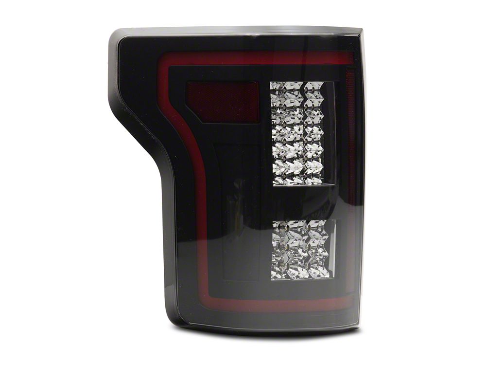Raxiom LED Tail Lights with Sequential Turn Signals; Black Housing; Smoked Lens (15-17 F-150 w/ Factory Halogen Non-BLIS Tail Lights)