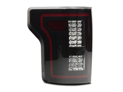 Raxiom LED Tail Lights with Sequential Turn Signals; Black Housing; Smoked Lens (15-17 F-150 w/ Factory Halogen Non-BLIS Tail Lights)