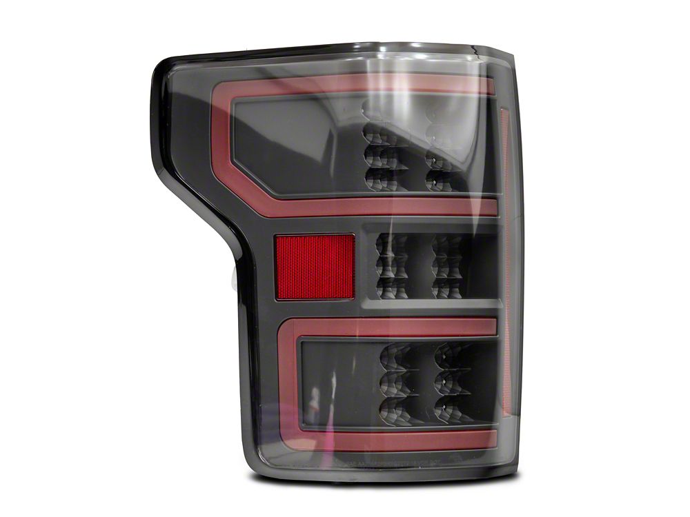 Raxiom Axial Series LED Tail Lights with Sequential Turn Signals; Black Housing; Clear Lens (18-20 F-150 w/ Factory Halogen Non-BLIS Tail Lights)
