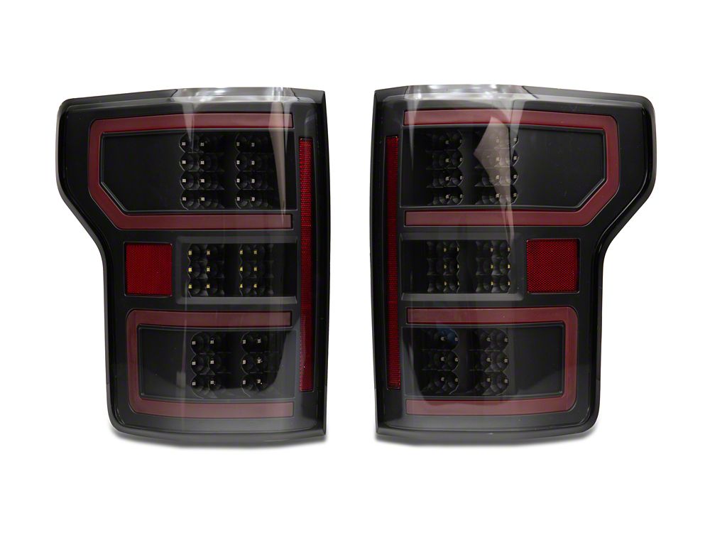Raxiom LED Tail Lights; Black Housing; Clear Lens (18-20 F-150 w/ Factory Halogen Non-BLIS Tail Lights)