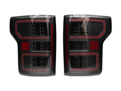Raxiom LED Tail Lights; Black Housing; Clear Lens (18-20 F-150 w/ Factory Halogen Non-BLIS Tail Lights)