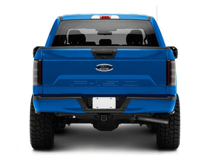 Raxiom LED Tail Lights; Black Housing; Clear Lens (18-20 F-150 w/ Factory Halogen Non-BLIS Tail Lights)