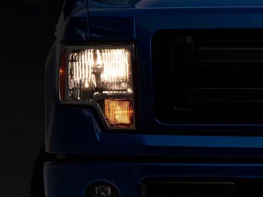 Raxiom Axial Series OEM Style Replacement Headlights; Chrome Housing; Clear Lens (09-14 F-150 w/ Factory Halogen Headlights)