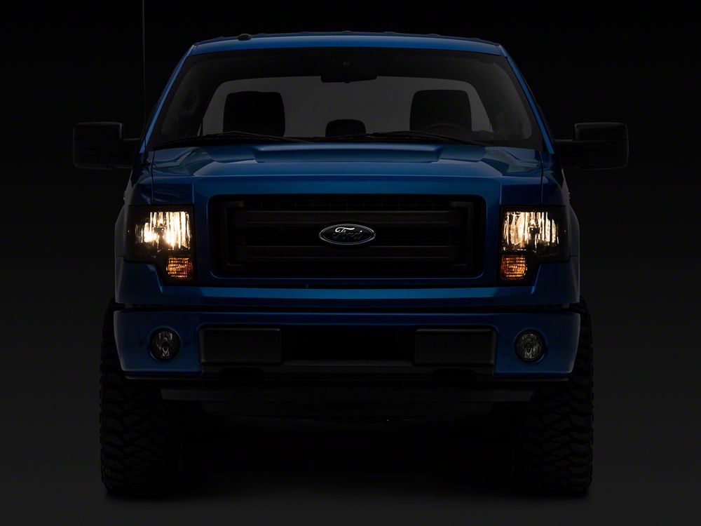 Raxiom Axial Series OEM Style Replacement Headlights; Chrome Housing; Smoked Lens (09-14 F-150 w/ Factory Halogen Headlights)