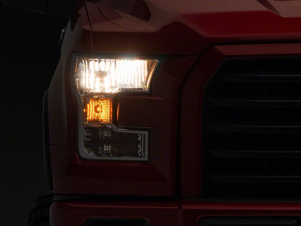 Raxiom Axial Series OEM Style Replacement Headlights; Chrome Housing; Clear Lens (15-17 F-150 w/ Factory Halogen Headlights)