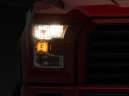 Raxiom Axial Series OEM Style Replacement Headlights; Chrome Housing; Clear Lens (15-17 F-150 w/ Factory Halogen Headlights)