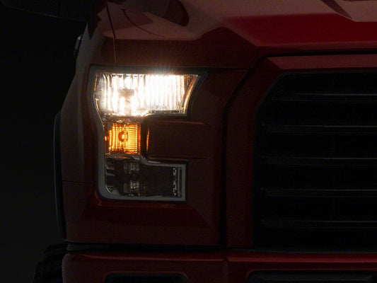 Raxiom Axial Series OEM Style Replacement Headlights; Chrome Housing; Clear Lens (15-17 F-150 w/ Factory Halogen Headlights)