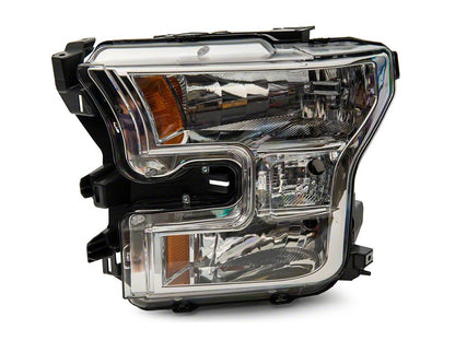 Raxiom Axial Series OEM Style Replacement Headlights; Chrome Housing; Clear Lens (15-17 F-150 w/ Factory Halogen Headlights)