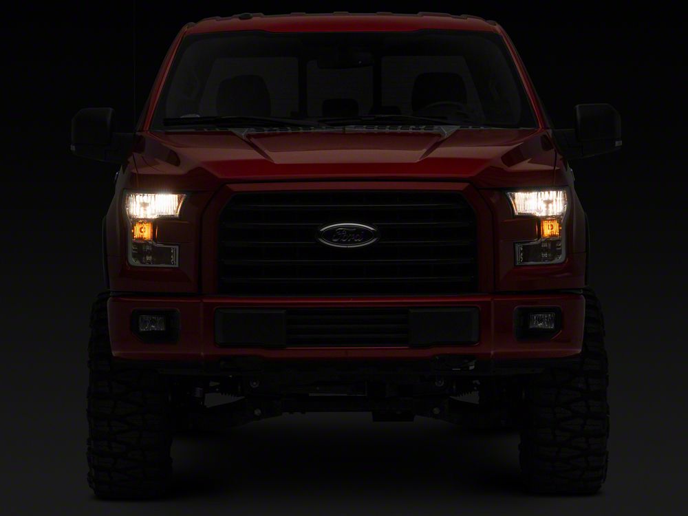 Raxiom Axial Series OEM Style Replacement Headlights; Chrome Housing; Clear Lens (15-17 F-150 w/ Factory Halogen Headlights)