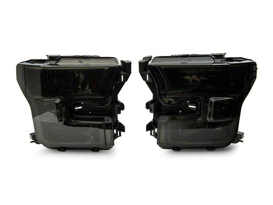 Raxiom Axial Series OEM Style Replacement Headlights; Chrome Housing; Smoked Lens (15-17 F-150 w/ Factory Halogen Headlights)