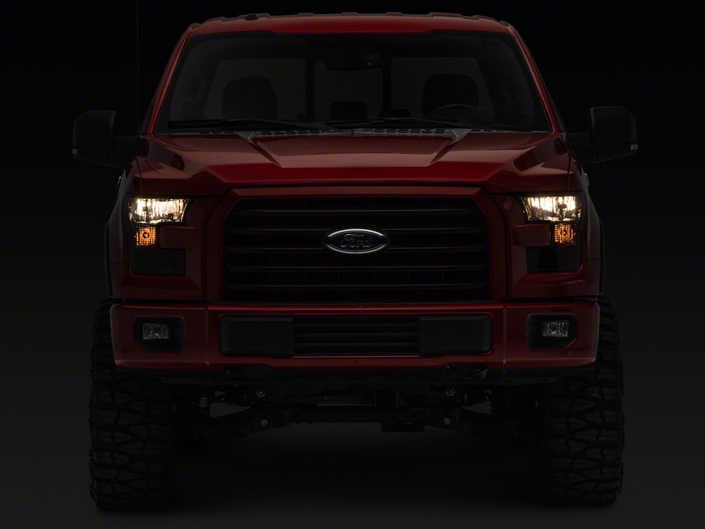 Raxiom Axial Series OEM Style Replacement Headlights; Chrome Housing; Smoked Lens (15-17 F-150 w/ Factory Halogen Headlights)