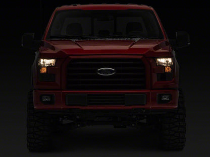 Raxiom Axial Series OEM Style Replacement Headlights; Chrome Housing; Smoked Lens (15-17 F-150 w/ Factory Halogen Headlights)