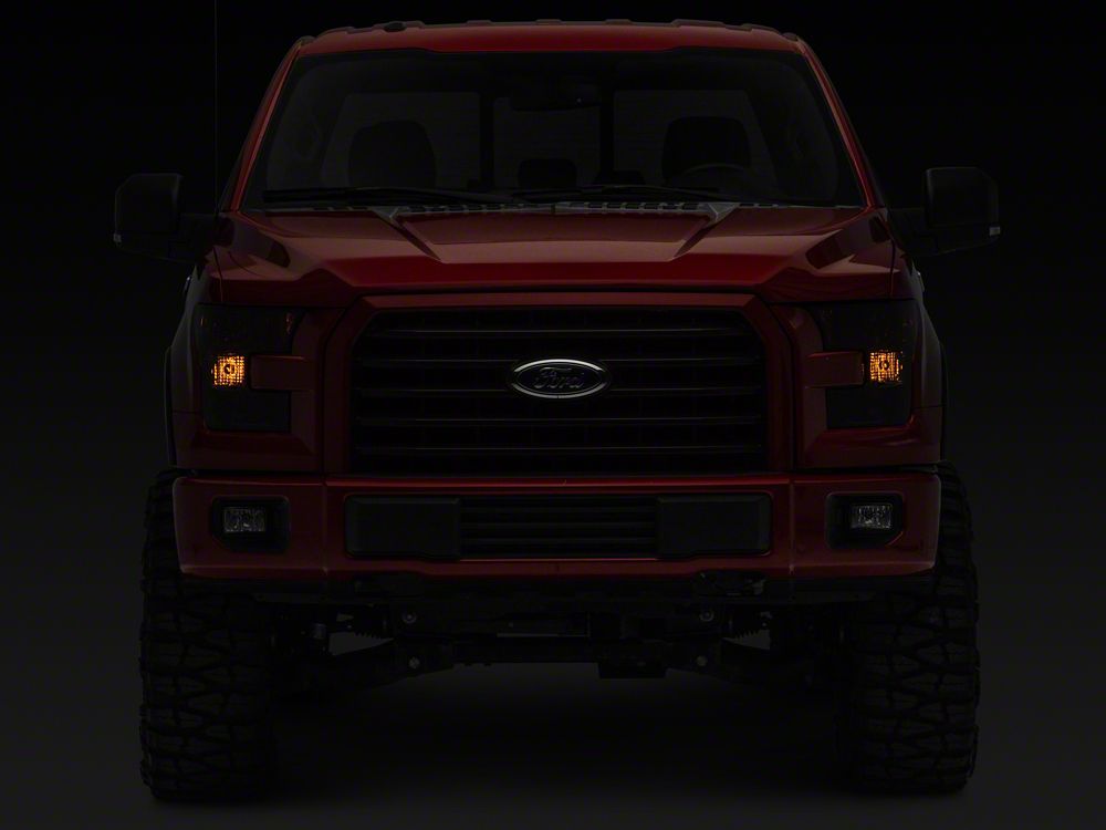 Raxiom Axial Series OEM Style Replacement Headlights; Chrome Housing; Smoked Lens (15-17 F-150 w/ Factory Halogen Headlights)