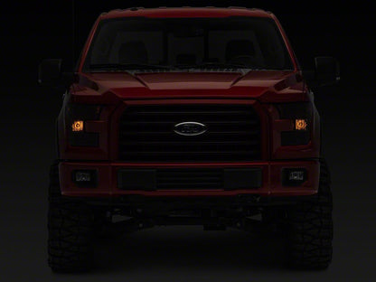 Raxiom Axial Series OEM Style Replacement Headlights; Chrome Housing; Smoked Lens (15-17 F-150 w/ Factory Halogen Headlights)