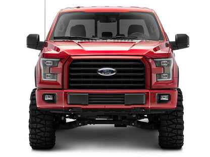 Raxiom LED Projector Headlights with LED Amber DRL; Black Housing; Clear Lens (15-17 F-150 w/ Factory Halogen Headlights)