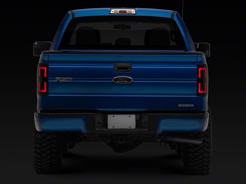 Raxiom Axial Series LED Tail Lights with Halo; Black Housing; Smoked Lens (09-14 F-150 Styleside)