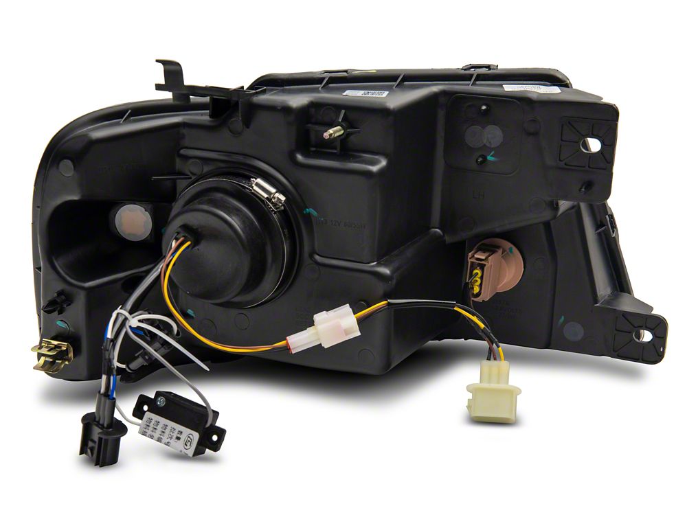 Raxiom Axial Series LED Projector Headlights with Sequential LED Bar; Black Housing; Clear Lens (04-08 F-150)