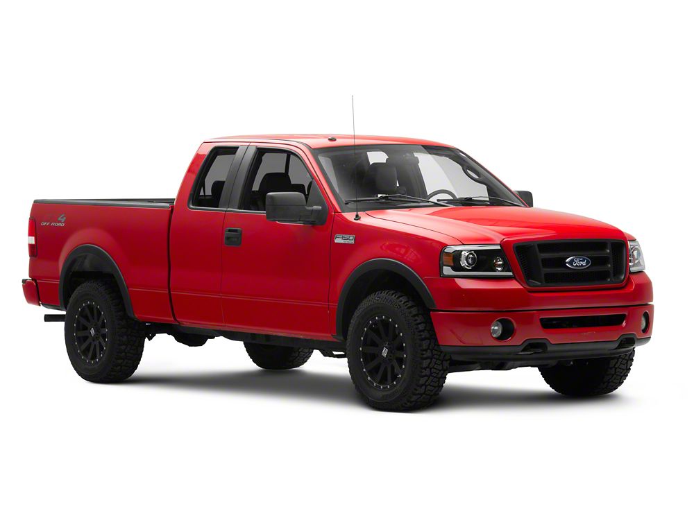 Raxiom Axial Series LED Projector Headlights with Sequential LED Bar; Black Housing; Clear Lens (04-08 F-150)