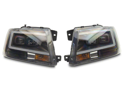 Raxiom Axial Series Projector Headlights; Black Housing; Clear Lens (04-08 F-150)