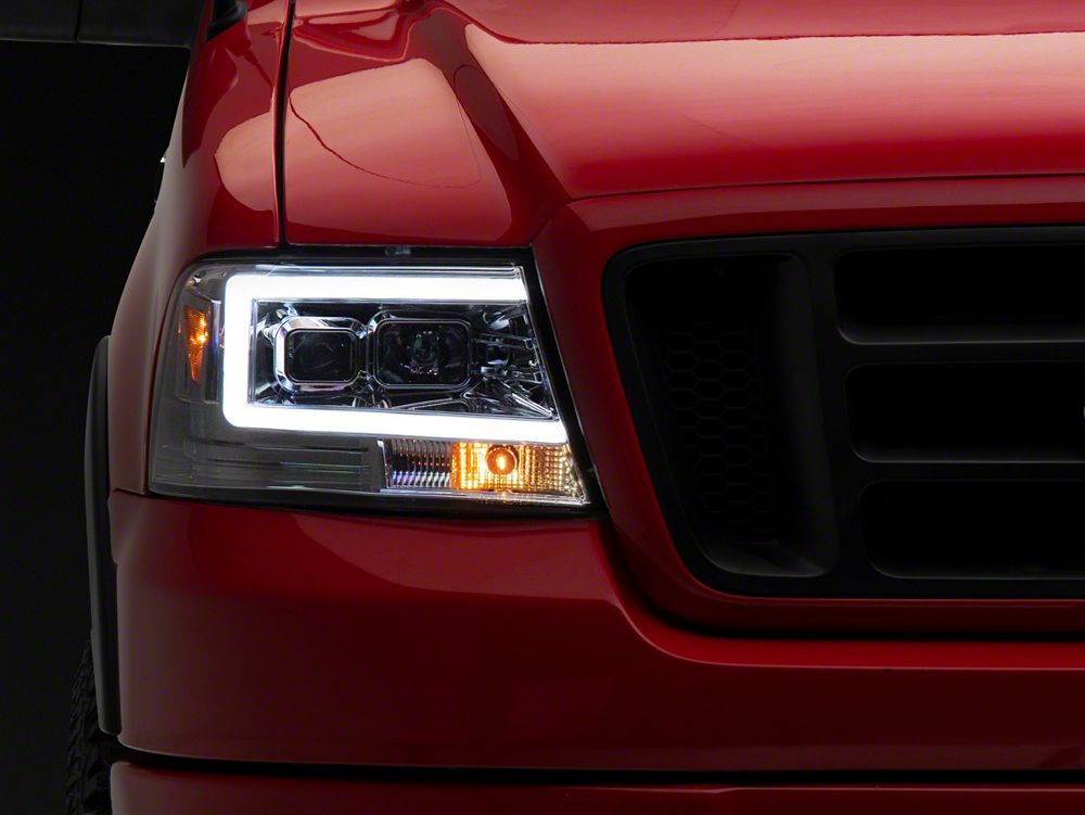 Raxiom Axial Series Projector Headlights; Chrome Housing; Clear Lens (04-08 F-150)