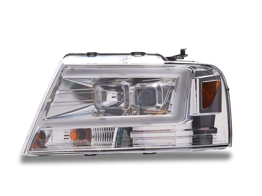 Raxiom Axial Series Projector Headlights; Chrome Housing; Clear Lens (04-08 F-150)
