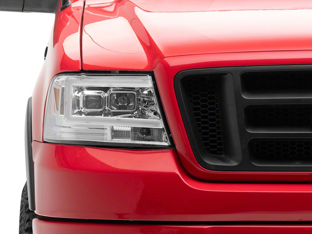 Raxiom Axial Series Projector Headlights; Chrome Housing; Clear Lens (04-08 F-150)